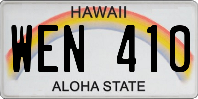 HI license plate WEN410