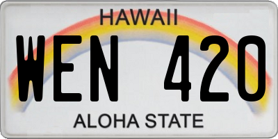 HI license plate WEN420