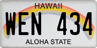 HI license plate WEN434