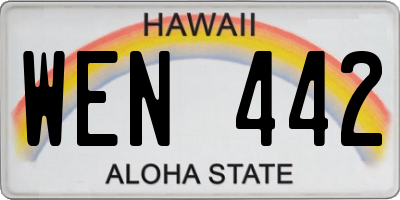 HI license plate WEN442