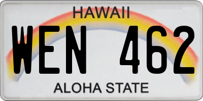 HI license plate WEN462