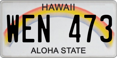 HI license plate WEN473
