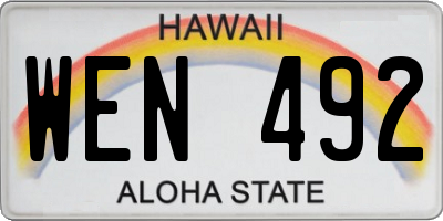 HI license plate WEN492