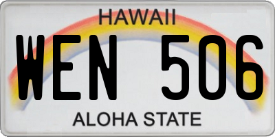 HI license plate WEN506