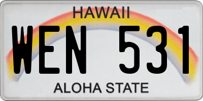 HI license plate WEN531