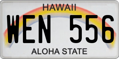 HI license plate WEN556