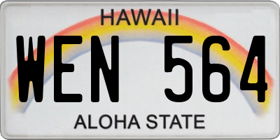HI license plate WEN564