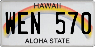 HI license plate WEN570