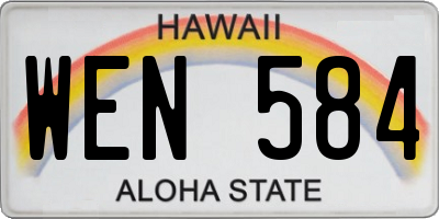 HI license plate WEN584