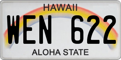 HI license plate WEN622