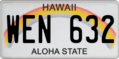 HI license plate WEN632