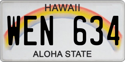 HI license plate WEN634