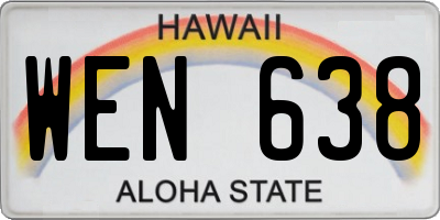 HI license plate WEN638