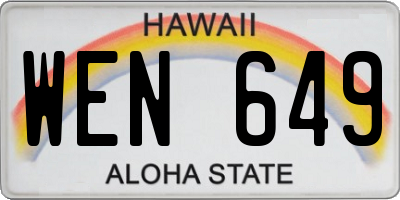 HI license plate WEN649