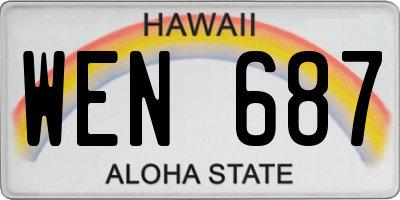 HI license plate WEN687
