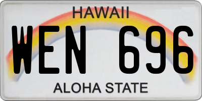 HI license plate WEN696