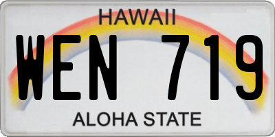 HI license plate WEN719