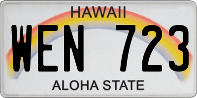 HI license plate WEN723