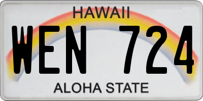 HI license plate WEN724