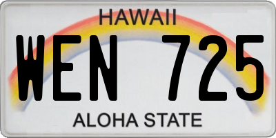 HI license plate WEN725