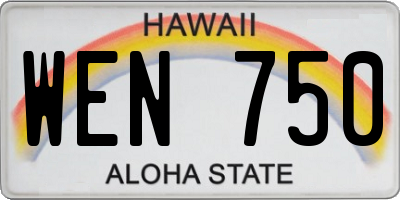 HI license plate WEN750