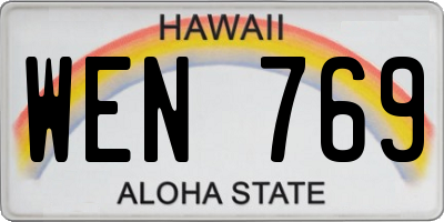 HI license plate WEN769