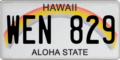 HI license plate WEN829