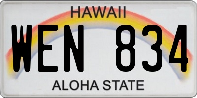 HI license plate WEN834