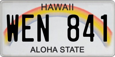 HI license plate WEN841
