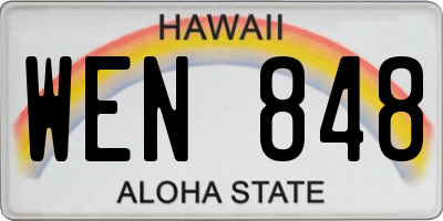 HI license plate WEN848