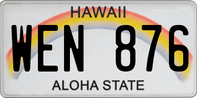 HI license plate WEN876