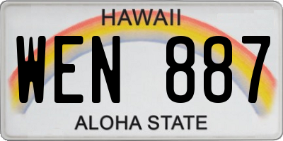 HI license plate WEN887