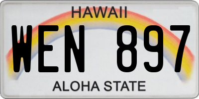 HI license plate WEN897