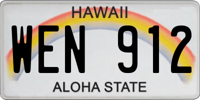 HI license plate WEN912