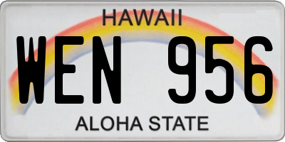 HI license plate WEN956