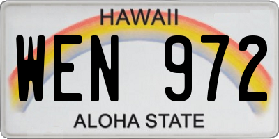 HI license plate WEN972