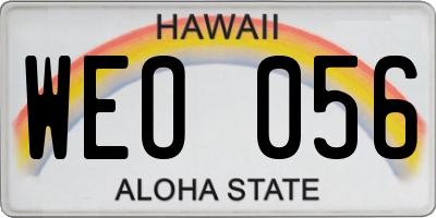 HI license plate WEO056