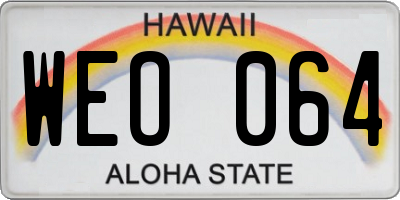 HI license plate WEO064