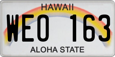 HI license plate WEO163