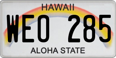 HI license plate WEO285