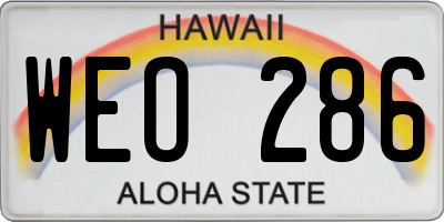 HI license plate WEO286