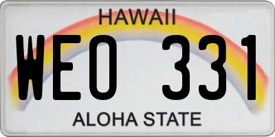 HI license plate WEO331