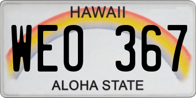 HI license plate WEO367