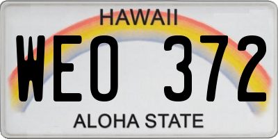 HI license plate WEO372