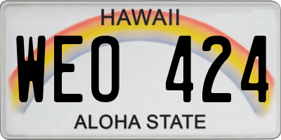 HI license plate WEO424