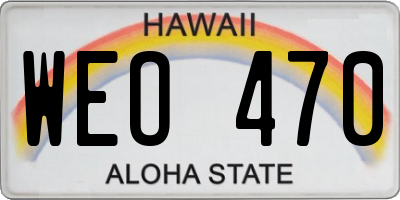 HI license plate WEO470