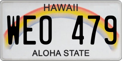 HI license plate WEO479