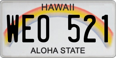 HI license plate WEO521