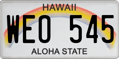 HI license plate WEO545