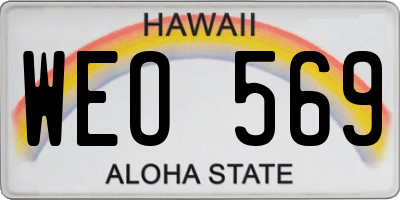 HI license plate WEO569